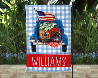 Personalized Garden Flag, Patriotic Garden Flag, Welcome Flag, Welcome Friends, 4th of July, Farmhouse Decor, Yard Decor, Outdoor Decor