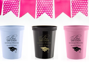 Graduation Cups, Graduation Party Favors, Grad Gifts, College Graduation Favors, Class of 2024 Cups, Cheers to the Graduate