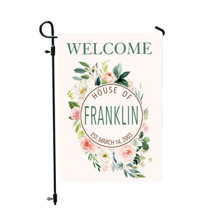 Address Garden Flag, Rustic garden flag, Street Address Flag, Custom yard marker, Monogram Flag, Flag with address, Last name flag