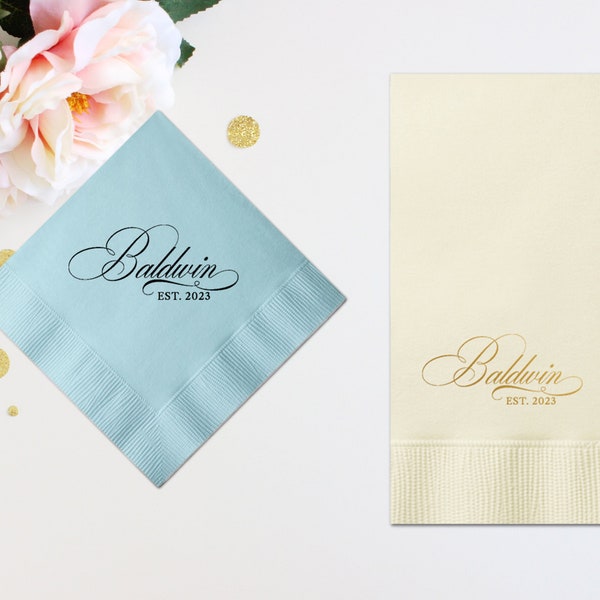 Personalized Wedding Napkins Personalized Heart Connected Monogram Wedding Napkins Custom Bar Napkins Reception LOTS of COLORS Avail!