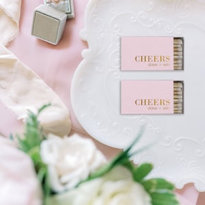 Custom Initials Match Boxes - Contemporary Leaf Monogram - Party Favors, Foil Stamped Matches, Personalized Matchboxes, Reception Decor