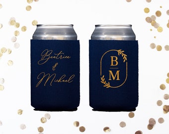 Personalized Can Coolers, Monogrammed Can Coolies, Personalized Wedding Favors, Printed Can Coolers, Custom Wedding Can Cooler Favors