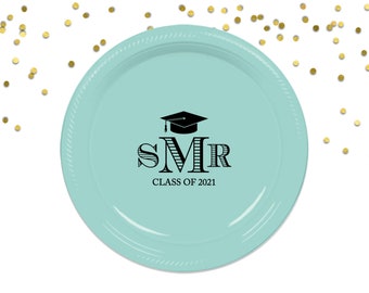 7" or 10"  Graduation Plates, Congrats Grad, Graduation Party, College Graduation, High School Graduation, Graduation Decor, Customized