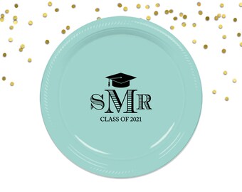 7" or 10"  Graduation Plates, Congrats Grad, Graduation Party, College Graduation, High School Graduation, Graduation Decor, Customized