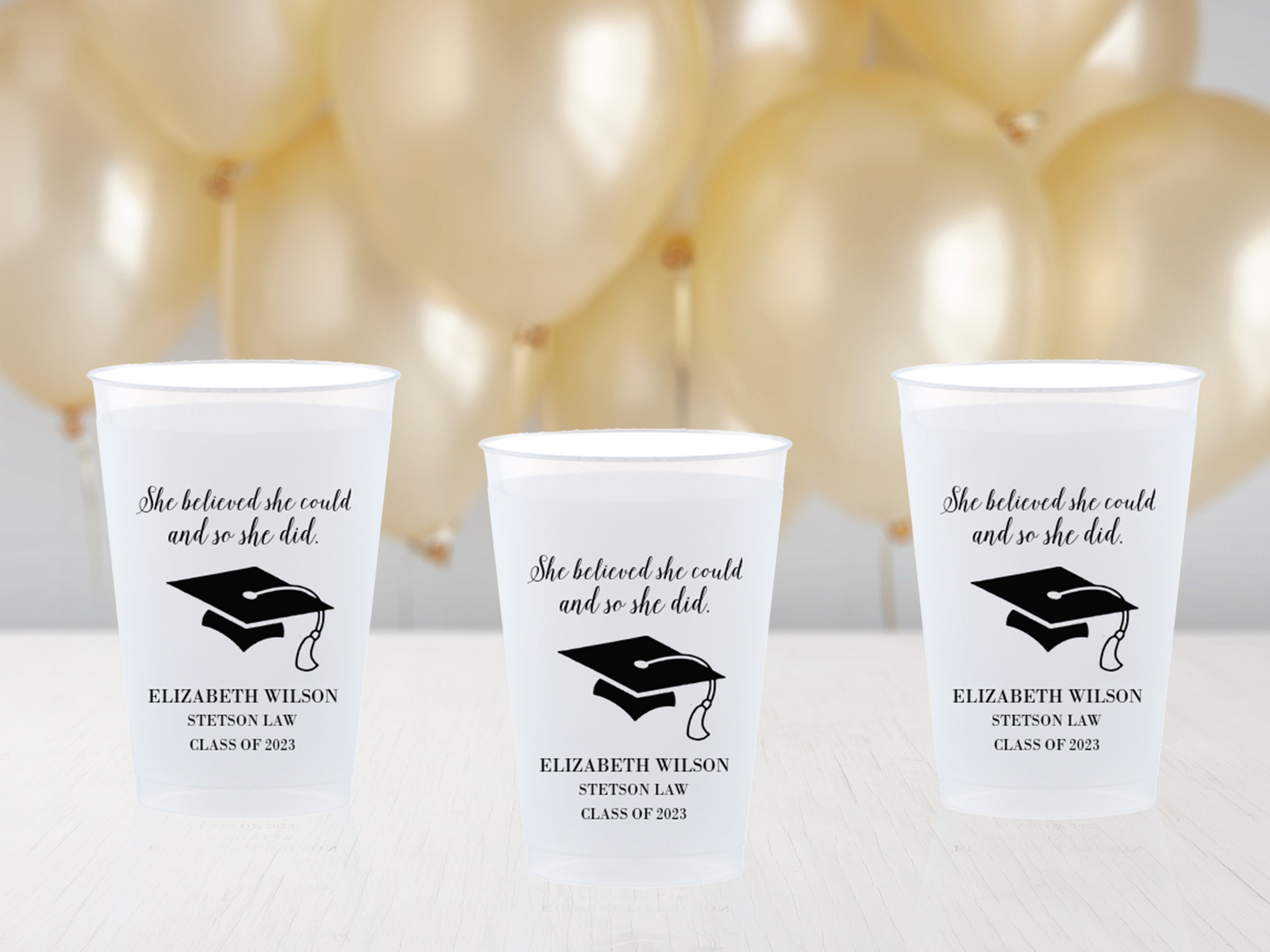 Graduation Party Cups Personalized Plastic Cups Class of 2023