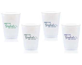 2025 Graduation Cups, Class of 2025 Decorations, Grad Party Favors, Personalized Plastic Cups