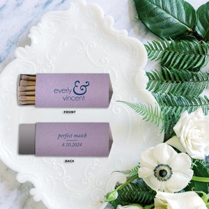 Established Personalized Triangle Matchbox - Anniversary, Wedding, Hostess Gift Matches - Custom Favors, Party Matches, Foil Stamped
