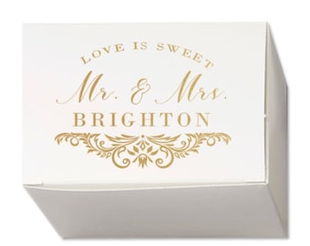 Wedding Favor Chocolate Favor Box - Truffle Favor Box - Wedding Party Bridal Favor Box- Thank You Gift Box - Custom Printed Party Favor Box