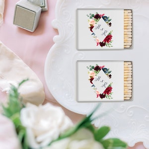 The Perfect Match Matches, Wedding Matches, Personalized Matchboxes, Watercolor Floral Matches -Set of 50, Custom Matches