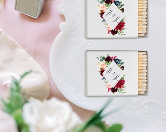 The Perfect Match Matches, Wedding Matches, Personalized Matchboxes, Watercolor Floral Matches -Set of 50, Custom Matches