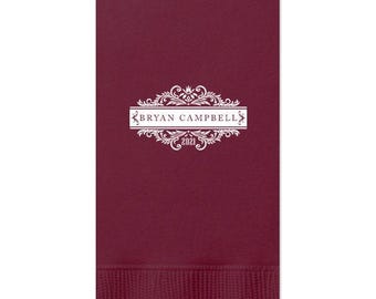 Graduation Napkins Personalized Beverage Napkins Class of 2025 Graduation Party Supplies Custom Printed Napkins Congrats Grad