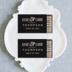 Initial Monogram Personalized Classic Match Boxes - Favors, Party Favors, Custom Foil Stamped Matches, Wedding Favor