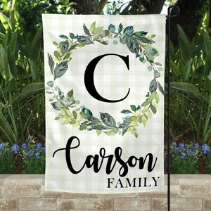 Wreath garden flag, personalized garden flag, custom garden flag, garden flag, personalized flag, Grennery Floral Flag