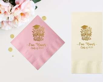150 QTY Lilac with Gold Personalized Graduation Napkins, Class of 2025 Graduation Party Decorations - Cocktail, Luncheon, Dinner, and Guest