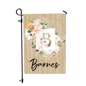 Personalized Garden Flag, Summer Garden Flags, Garden flags, Farmhouse Garden Flag, Rustic Country Decor, Floral Flag with name