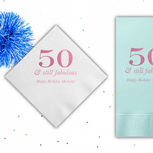 Tovaglioli di Buon Compleanno Tovaglioli per Feste di Compleanno Tovaglioli Personalizzati Tovaglioli da Cocktail Cheers to 50 Years Tovaglioli di Carta Tovaglioli Personalizzati