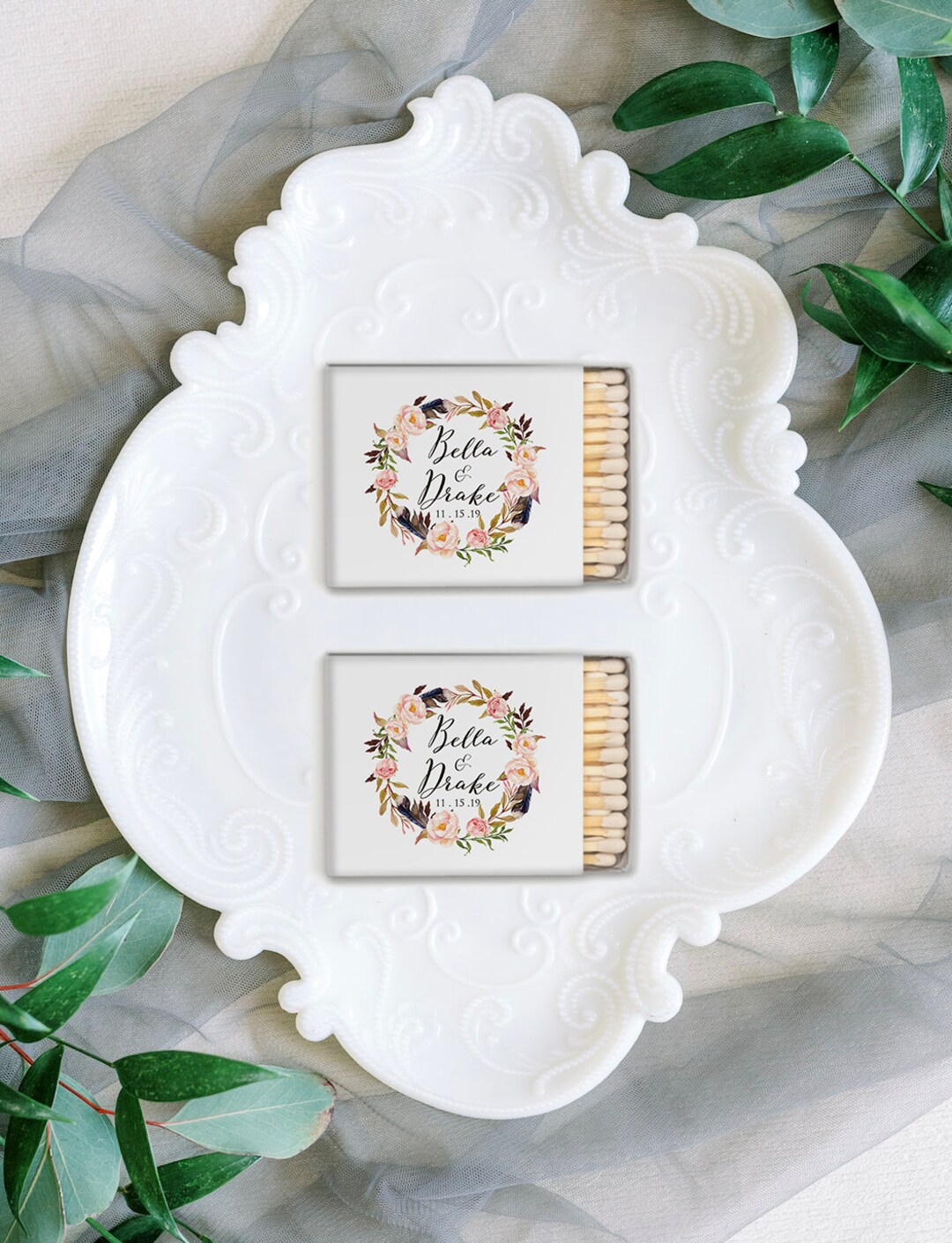 Set of Personalized Wedding Matchboxes - 