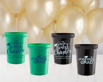 Personalized Stadium Cups, Graduation Cups, Class of 2024, Congrats Grad, Graduation Party Favor, Custom Cups