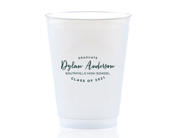 Graduation Party Cups Personalized Plastic Cups Class of 2024 Graduation Party Supplies Custom Printed Solo Cups Congrats Grad Stadium Cup