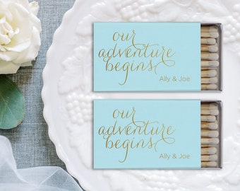 BULK Wedding Matches SET OF 50 - Custom Matches - Our Adventure Begins - Wedding Favors - Shower Favors - Custom Party Favors - Favor ideas
