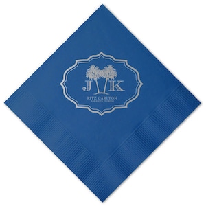 Palm Tree Napkins, Beach wedding Custom Guest towel, Foil Printed Napkin, Wedding Shower, Personalized Dinner Napkin, Bar Napkin 240