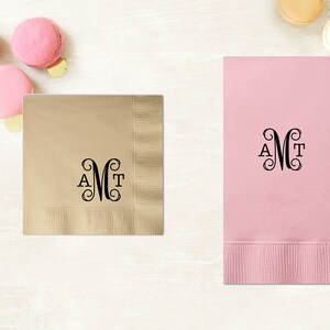 Monogrammed Wedding Napkins, Rehearsal Dinner, Engagement Party, Custom Bar Napkins, Custom Wedding Napkins - Destination Wedding