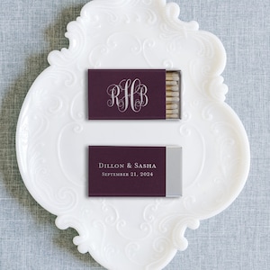 50+ Personalized Monogram Wedding Matchboxes, Matches, Personalized Wedding Favors, Custom Party Favors, Modern Design