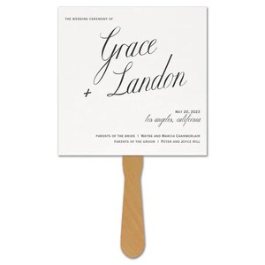 Wedding Program Hand Fan Double Sided, Wedding Fan Program, Bridal Party Hand Fan Program, Program for Outdoor Wedding, Fan Wedding Program