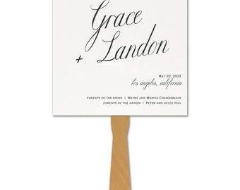 Wedding Program Hand Fan Double Sided, Wedding Fan Program, Bridal Party Hand Fan Program, Program for Outdoor Wedding, Fan Wedding Program