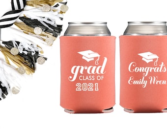 Custom Graduation Custom Can Coolers, Cheers to the Graduate, Graduation Party Favor, Personalized Graduation Gift