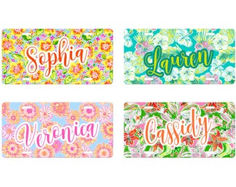 License Plate Monogram License Plate Frame, Lilly Inspired Car, Car accessories for women, Personalized Front License Plate