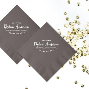 Graduation Party Napkins, Class of 2025 Decorations, High School Grad, College Graduate, Personalized Napkins, Beverage Napkins, Grad Decor