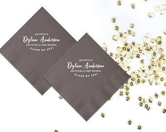 Graduation Party Napkins, Class of 2025 Decorations, High School Grad, College Graduate, Personalized Napkins, Beverage Napkins, Grad Decor