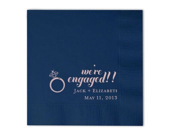 Engagement Napkins, Personalized Napkins, Custom Napkins, Event Napkins, Bar Napkins, Party Napkins, Napkins, Cake Napkins, Drink Napkin 52