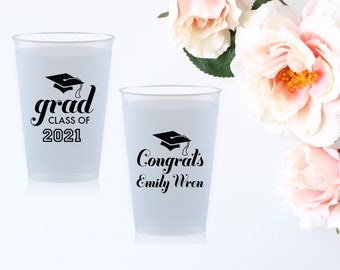 Graduation Cups Class of 2024 College Graduation Decorations Grad Party Favors Personalized Plastic Cups