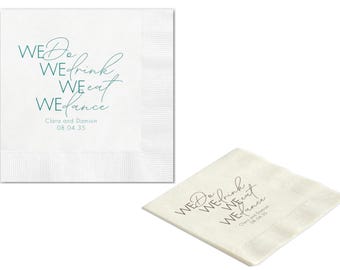 We do We drink Custom Wedding Napkin, Personalized Wedding Cocktail Napkins