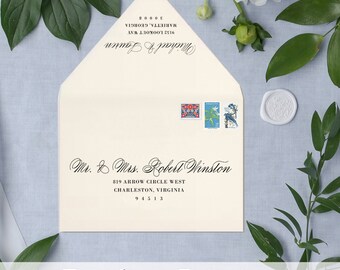 Modern Calligraphy Envelopes, Envelope Printing, Printed Envelopes, Addressed Envelopes, Elegant Wedding Envelopes