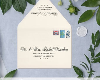 Modern Calligraphy Envelopes, Envelope Printing, Printed Envelopes, Addressed Envelopes, Elegant Wedding Envelopes