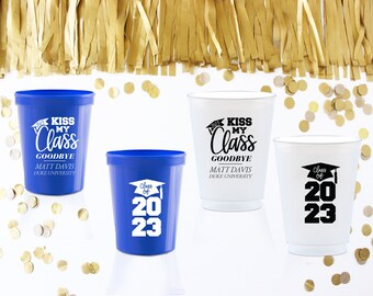 Graduation Party Cups, Graduation Favors, Graduation Party Ideas, Graduation Party Decorations, Class of 2024 Cups, Congrats Grad