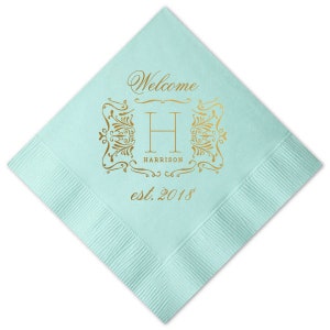 Monogrammed Napkins, Custom Wedding Napkins, Cocktail Napkins, Wedding Favors, Party Napkins, Personalized Napkins, Bar Napkin, Napkin 299