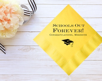 2025 Graduation Napkins Personalized Graduation Party Napkins Custom Printed Beverage Napkins Graduation Party Decorations Cocktail Napkins
