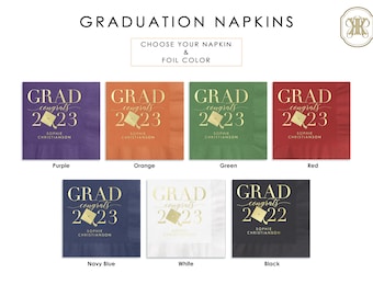 Personalized Graduation Napkins, High School Grad, College Graduate, Personalized Napkins, Grad Party Decor, Class of 2025, Class of 2025