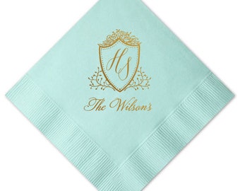 Personalized Napkins, Wedding Napkins, Custom Wedding Napkins, Cocktail Napkins, Monogrammed Napkins, Bar Napkins, Wedding Favors 286