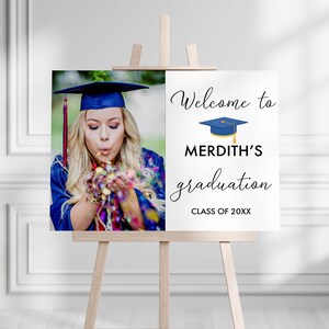 Graduation Welcome Sign Template, Photo Graduation Poster, Graduation Party Welcome Sign, Graduate Decorations, Senior, College