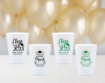 Graduation Party Cups, Graduation Favors, Graduation Party Ideas, Graduation Party Decorations, Class of 2025 Cups, Congrats Grad