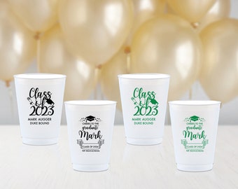 Graduation Party Cups, Graduation Favors, Graduation Party Ideas, Graduation Party Decorations, Class of 2024 Cups, Congrats Grad