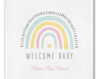 Boho Rainbow Baby Shower Modern Bohemian Neutral Personalized Cocktail or Luncheon Napkins