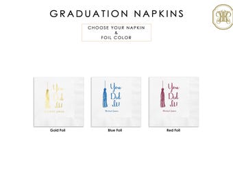 The Class of 2025 Napkins, Personalized Set of 100 High School College, Graduation Napkins, 2025 Graduation Decor - Cocktail Luncheon Dinner