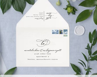 Envelope Address Printing Service - Digital Calligraphy - Color Envelope - Black Ink or White Ink Printing - Wedding Guest Address Printing