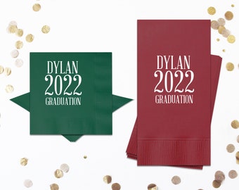 2025 Graduation Napkins Personalized Graduation Party Napkins Custom Printed Beverage Napkins Graduation Party Decorations Cocktail Napkins